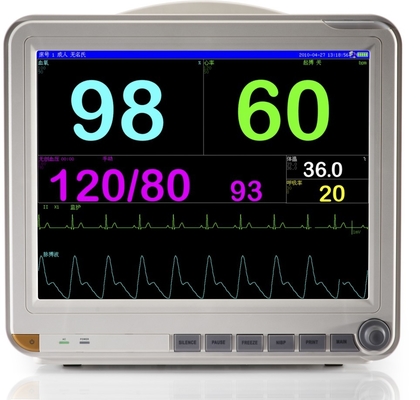 ECG, 호흡, NIBP, 임시, HR와 15 인치 가지고 다닐 수 있는 다중 매개변수 환자 모니터